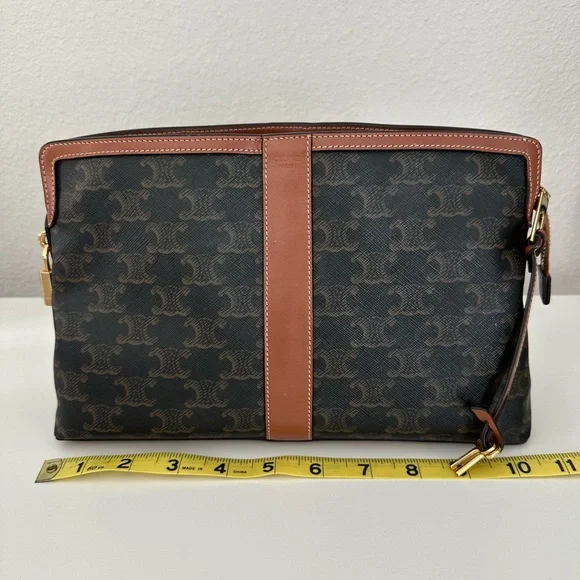 Celine Triomphe Canvas and Calfskin Toiletry Bag - Picture 3 of 15